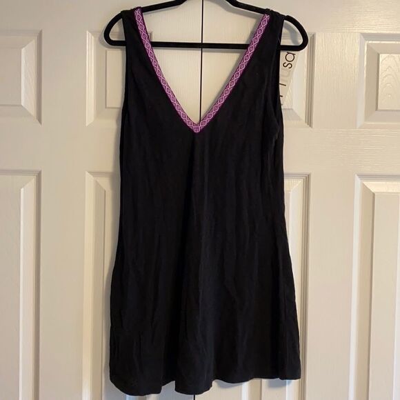 Pitusa Black V-Neck Tank Cover-up Dress w Pom Poms - Picture 1 of 8